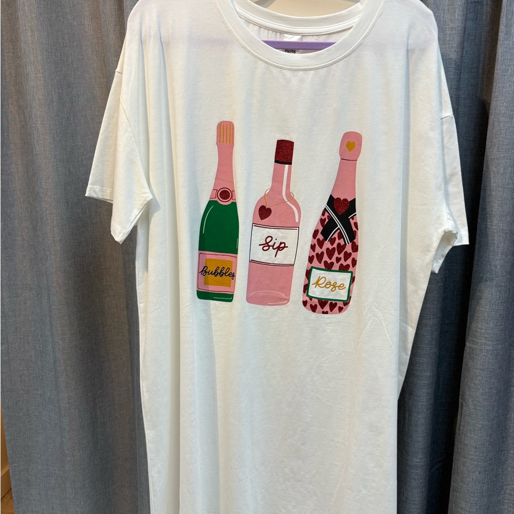 White T-Shirt with Colorful Bottle Print